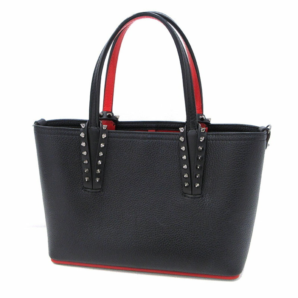 Christian Louboutin Kabata Red Sole Studded Tote Bag Black